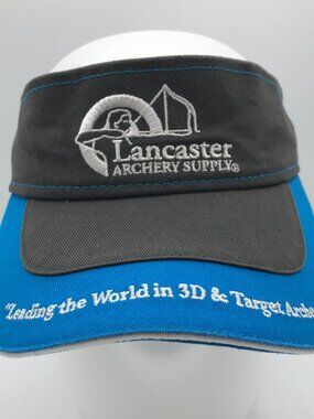 The Game Lancaster Archery Supply Blue Gray Hook & Loop Visor Cap Hat
